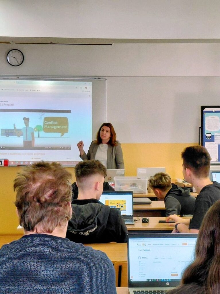 Teacher in front of a class