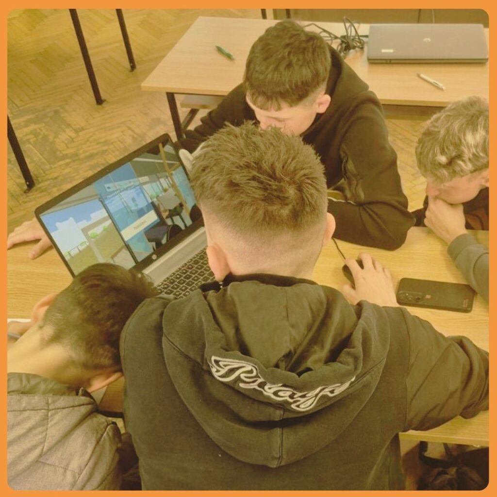 Students playing the Comp+ D/I game